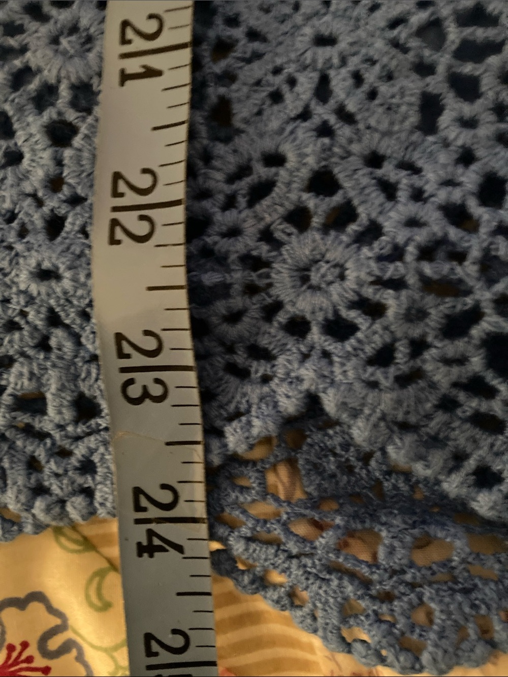 Democracy Royal Blue Crochet-Trim V-Neck Blouse - Picture 7 of 7